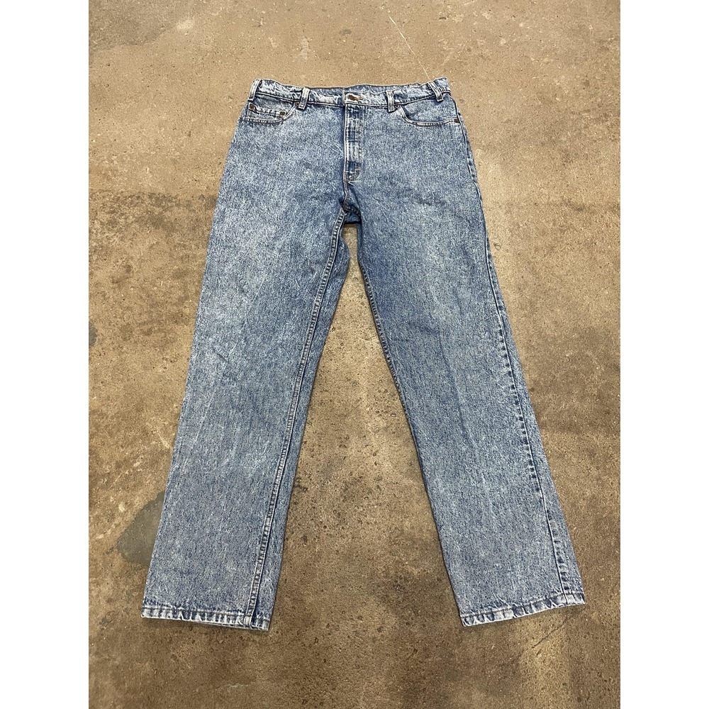 Vintage Levis 540 Jeans Mens 38x34 Blue Acid‎ Wash Tapered Zip Fly USA 90s